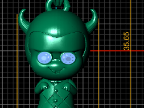 魔鬼卡通吊坠 3D 可打印模型 3D 打印模型