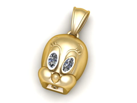 Tweety Kuş Kafası Kolye 3D Yazdırılabilir Model 3D Baskı Modeli