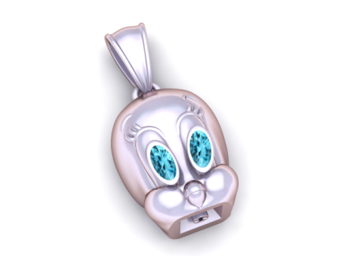 Tweety Kuş Kafası Kolye 3D Yazdırılabilir Model 3D Baskı Modeli