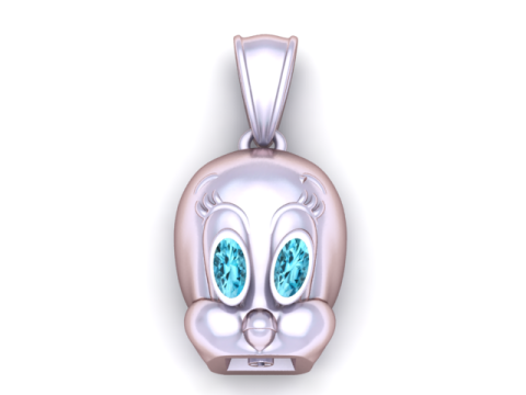Tweety Kuş Kafası Kolye 3D Yazdırılabilir Model 3D Baskı Modeli
