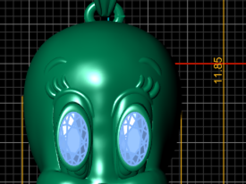 Tweety Kuş Kafası Kolye 3D Yazdırılabilir Model 3D Baskı Modeli