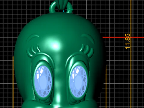 Model Cetak 3D Liontin Kepala Burung Tweety Model Cetak 3D