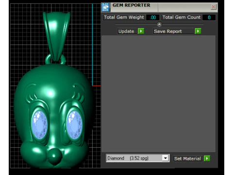 Model Cetak 3D Liontin Kepala Burung Tweety Model Cetak 3D