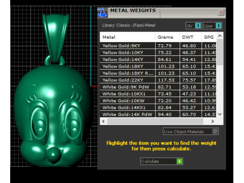 Tweety Kuş Kafası Kolye 3D Yazdırılabilir Model 3D Baskı Modeli