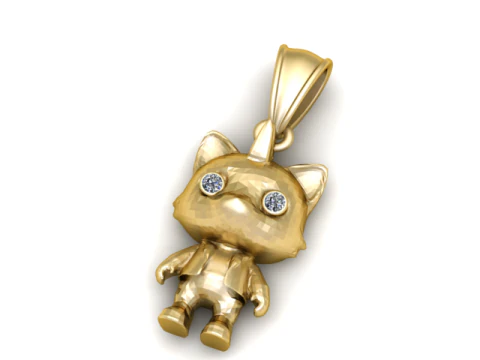 Wolf Baby Pendant 3D Printable Model 3D Print Model
