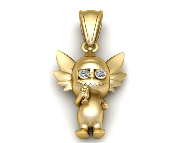 Cute Winged Creature Pendant 3D Printable Model 3D Print Model .c4d .max .obj .3ds .fbx .stl .blend 
