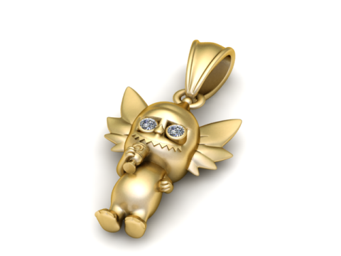 Pendentif créature ailée mignonne modèle imprimable en 3D Modèles 3D en vedette