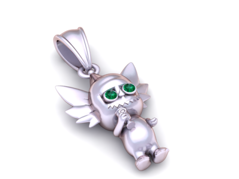 Pendentif créature ailée mignonne modèle imprimable en 3D Modèles 3D en vedette