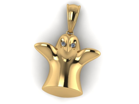 Model Cetak 3D Liontin Hantu Lucu Model Cetak 3D