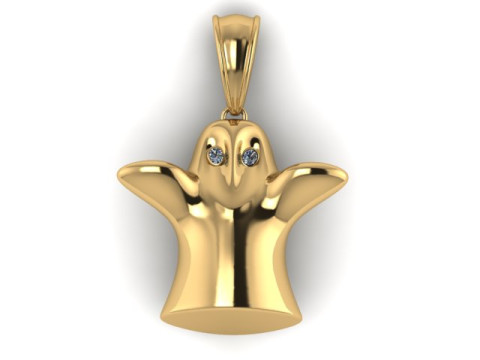 귀여운 유령 펜던트 3D 인쇄 가능한 모델 3D 프린트 모델