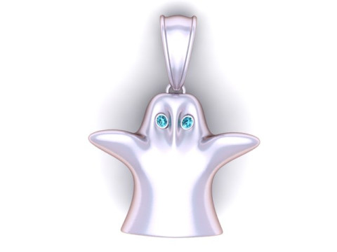 귀여운 유령 펜던트 3D 인쇄 가능한 모델 3D 프린트 모델