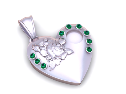 心形玫瑰吊坠 3D 打印模型 3D 打印模型