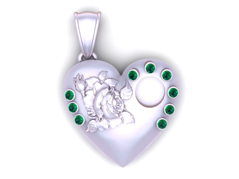 心形玫瑰吊坠 3D 打印模型 3D 打印模型