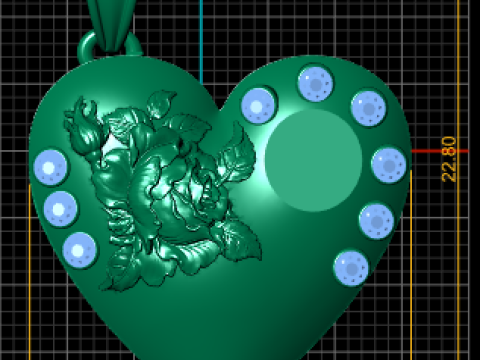 心形玫瑰吊坠 3D 打印模型 3D 打印模型