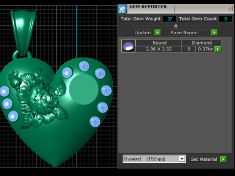 心形玫瑰吊坠 3D 打印模型 3D 打印模型