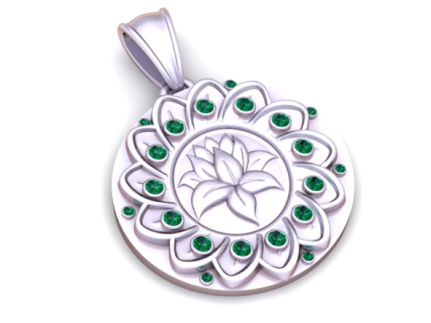 황금 연꽃 펜던트 3D 인쇄 가능한 모델 3D 프린트 모델