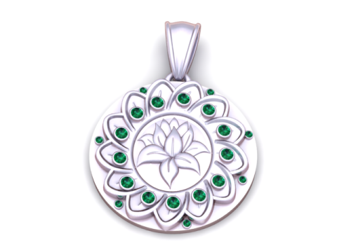 황금 연꽃 펜던트 3D 인쇄 가능한 모델 3D 프린트 모델