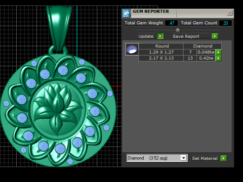 황금 연꽃 펜던트 3D 인쇄 가능한 모델 3D 프린트 모델