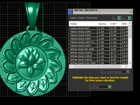 황금 연꽃 펜던트 3D 인쇄 가능한 모델 3D 프린트 모델