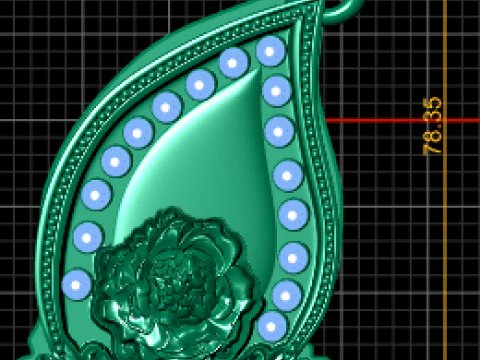 Golden Floral Leaf Pendant 3D Printable Model 3D Print Model