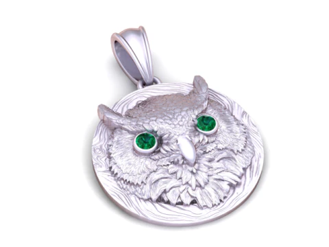 Golden Owl Face Pendant 3D Printable Model 3D Print Model