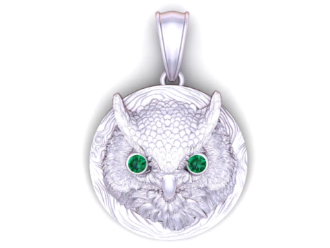 Golden Owl Face Pendant 3D Printable Model 3D Print Model