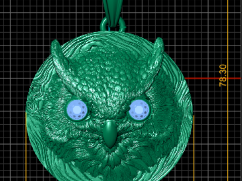 3D-модель для друку із золотим обличчям сови 3D Принт Модель