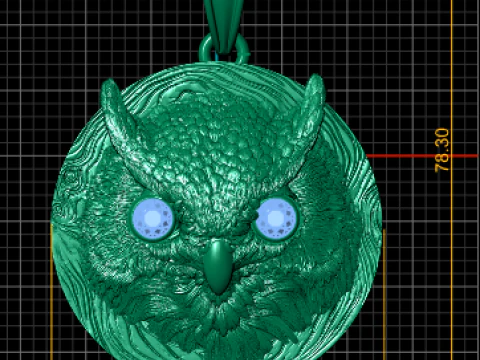 Golden Owl Face Pendant 3D Printable Model 3D Print Model
