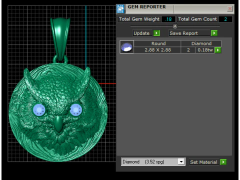 Golden Owl Face Pendant 3D Printable Model 3D Print Model