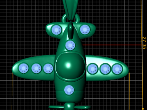 Подвеска в виде мультяшного самолета 3D модель для печати 3D Принт Модель