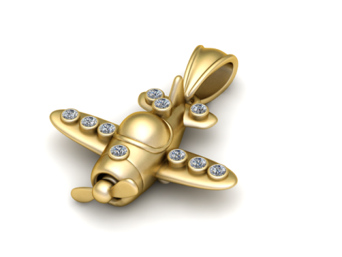 Подвеска в виде мультяшного самолета 3D модель для печати 3D Принт Модель