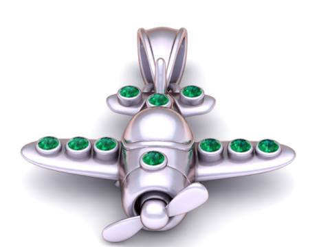 Подвеска в виде мультяшного самолета 3D модель для печати 3D Принт Модель