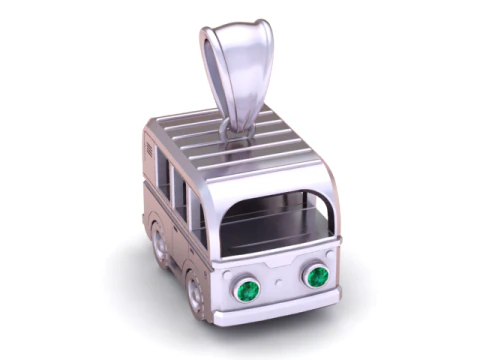 Cartoon Bus Pendant 3D Printable Model 3D Print Model