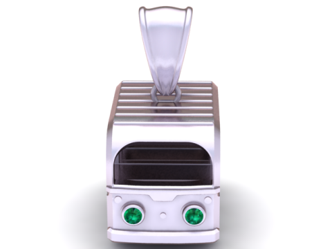 卡通巴士吊坠 3D 可打印模型 3D 打印模型