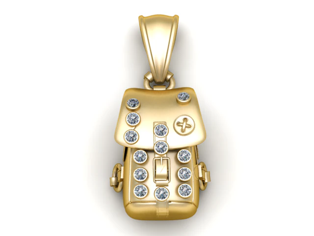 Backpack Pendant 3D Printable Model 3D Print Model .c4d .max .obj .3ds .fbx .stl .blend 