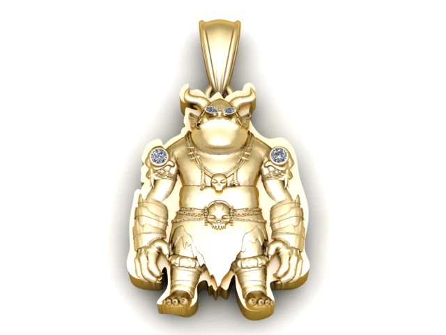 Golden Devil Pendant 3D Printable Model 3D Print Model .c4d .max .obj .3ds .fbx .stl .blend 