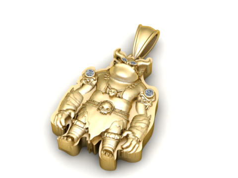 गोल्डन डेविल पेंडेंट 3डी प्रिंट करने योग्य मॉडल 3D प्रिंट मॉडल