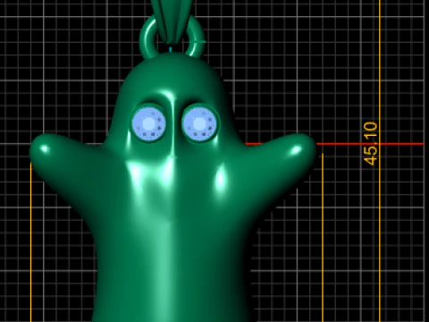 Big Eye Ghost Pendant 3D Printable Model 3D Print Model