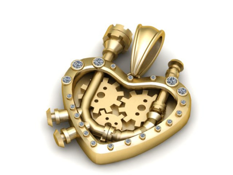 Mechanical Heart Pendant 3D Printable Model 3D Print Model