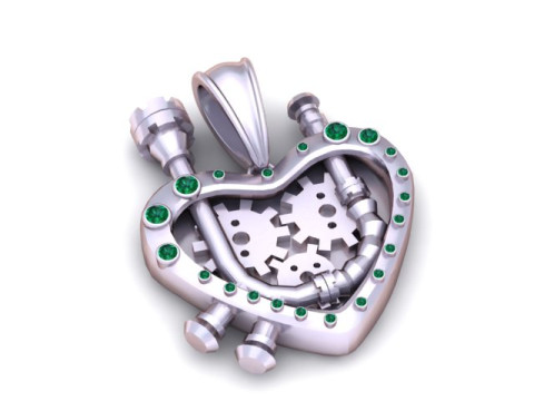Mechanical Heart Pendant 3D Printable Model 3D Print Model