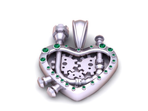 Mechanical Heart Pendant 3D Printable Model 3D Print Model