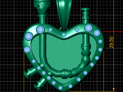 Mechanical Heart Pendant 3D Printable Model 3D Print Model