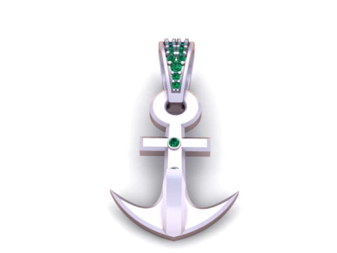 Gold Anchor Pendant 3D Printable Model 3D Print Model