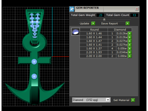 Золотой кулон с якорем 3D модель для печати 3D Принт Модель