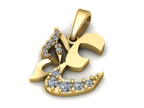 Modernes arabisches Kalligraphie-Anhänger-3D-druckbares Modell 3D Druckmodell