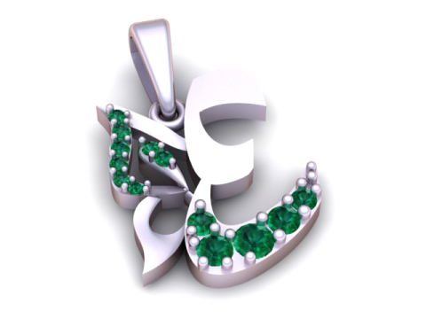 Modernes arabisches Kalligraphie-Anhänger-3D-druckbares Modell 3D Druckmodell