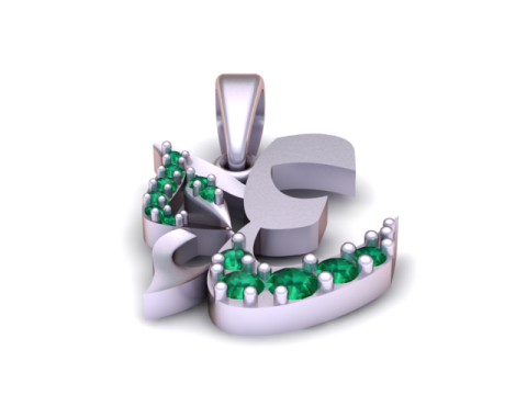 Modernes arabisches Kalligraphie-Anhänger-3D-druckbares Modell 3D Druckmodell