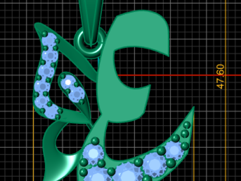 Modernes arabisches Kalligraphie-Anhänger-3D-druckbares Modell 3D Druckmodell