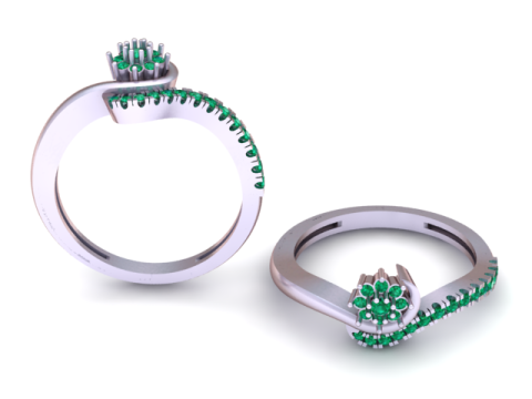 优雅的扭纹钻石戒指 3D 打印模型 3D 打印模型