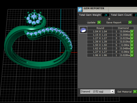 优雅的扭纹钻石戒指 3D 打印模型 3D 打印模型